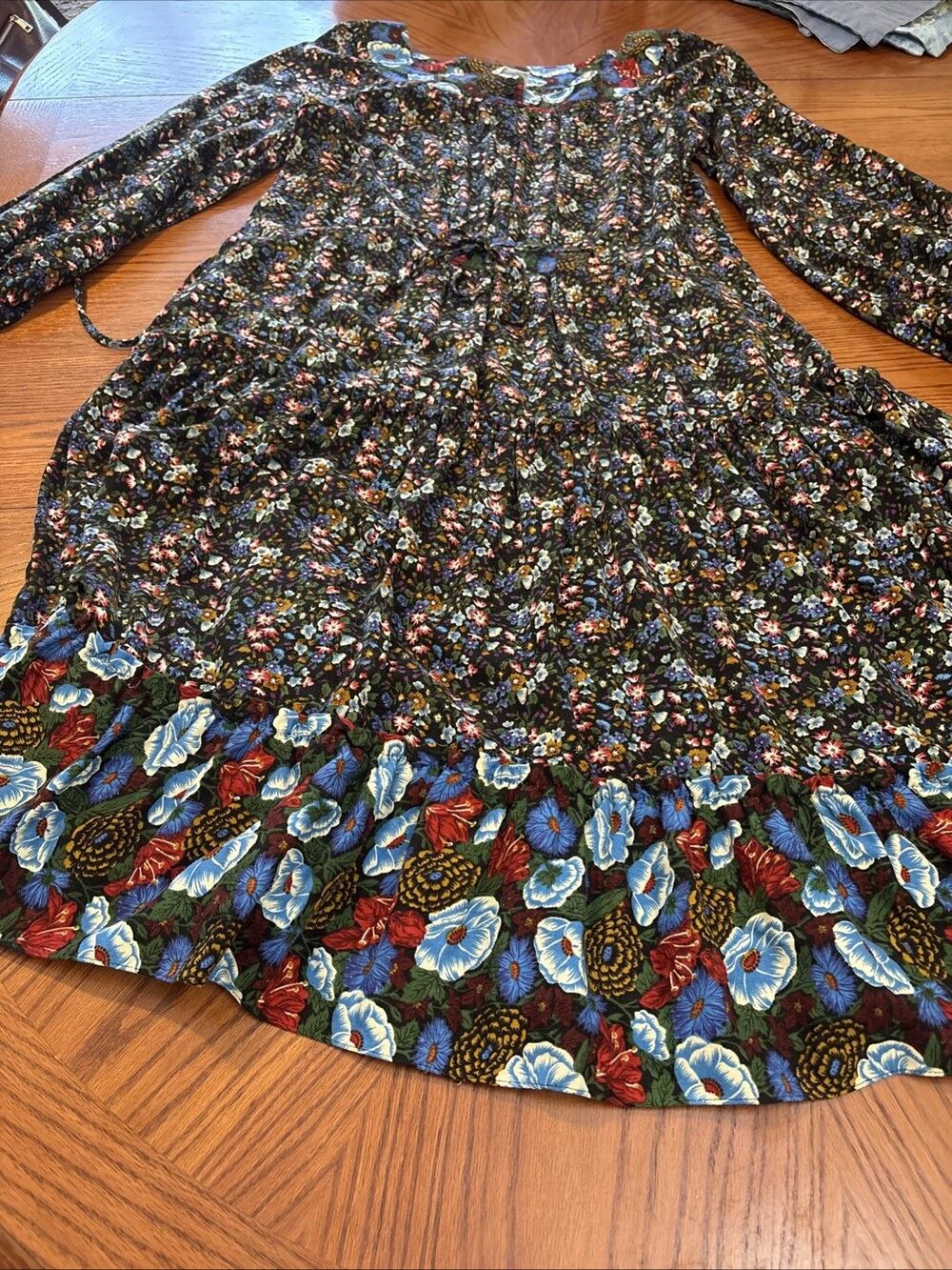 Vtg Plain Jane Danuta 2pc Set Floral Maxi Dress Vest 13/14 Fits Medium